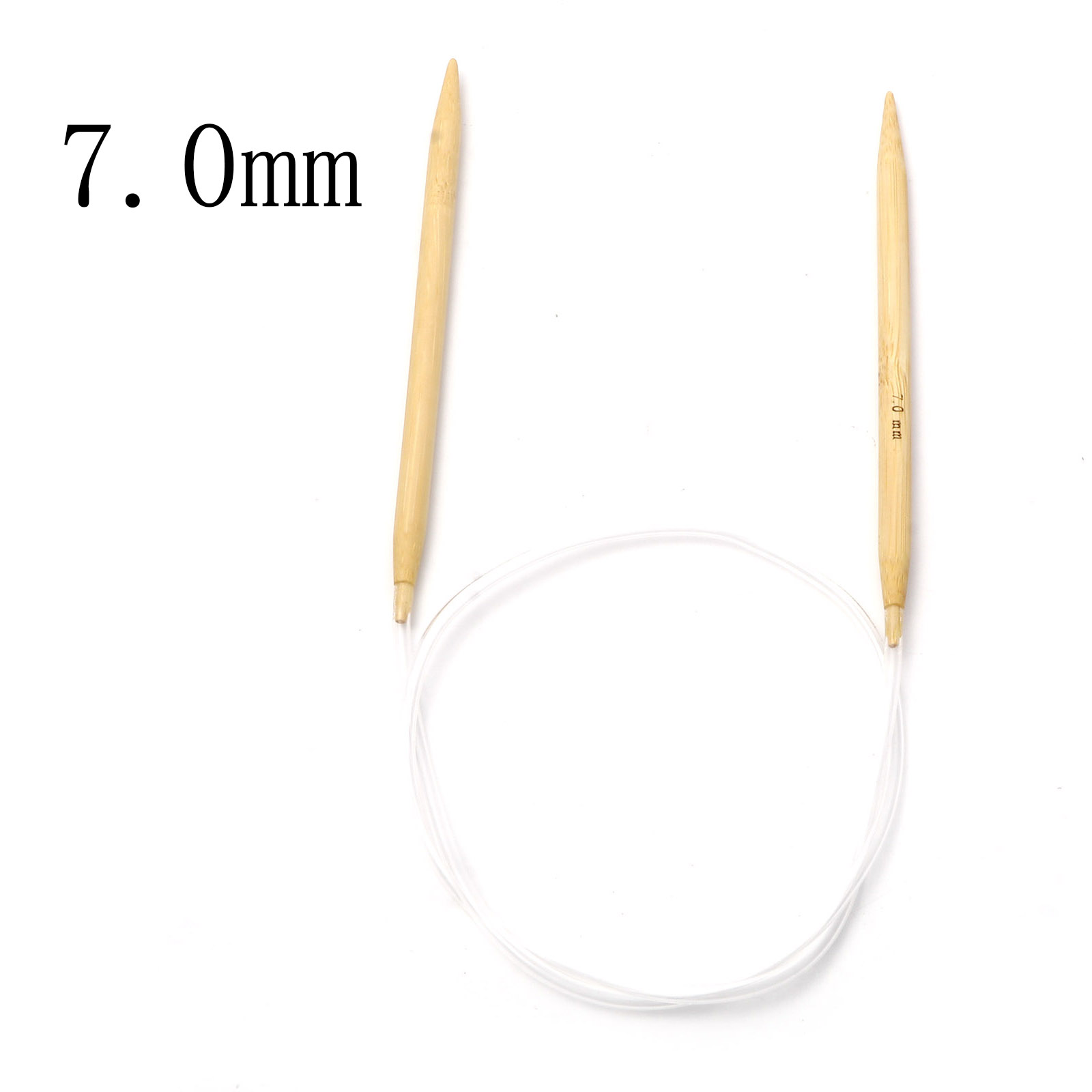 2mm-10mm Bamboo Plastic Circular Knitting Needles Beige Crochet Needles Pins Needle Craft Tools DIY Sewing Tools,80cm Long,1PC: 7mm / Yellow