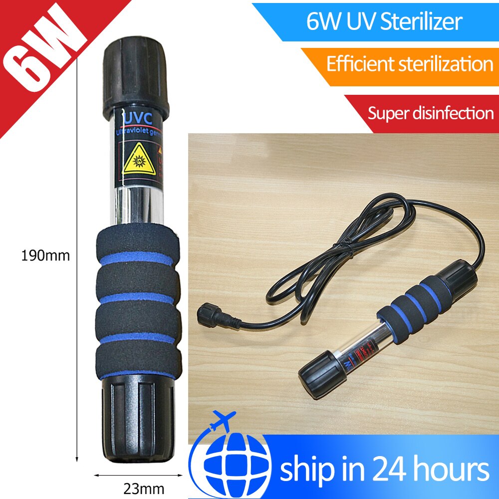 Portable Handheld UV Sterilization Sanitizer Light Stick Home Travel Waterproof Kill Bacteria Disinfection Lamp Wand Sanitizer: 6W