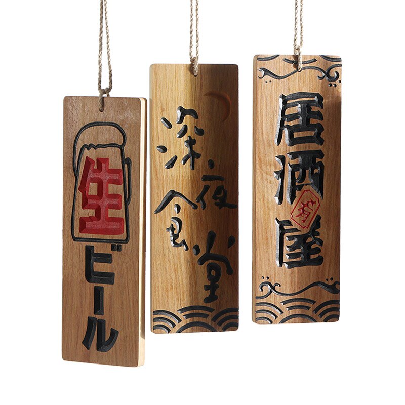 Japanese Style Solid Sushi Wood Menu Three-dimensional Engraving Wooden Food Menu Signboard Hotel Decoration