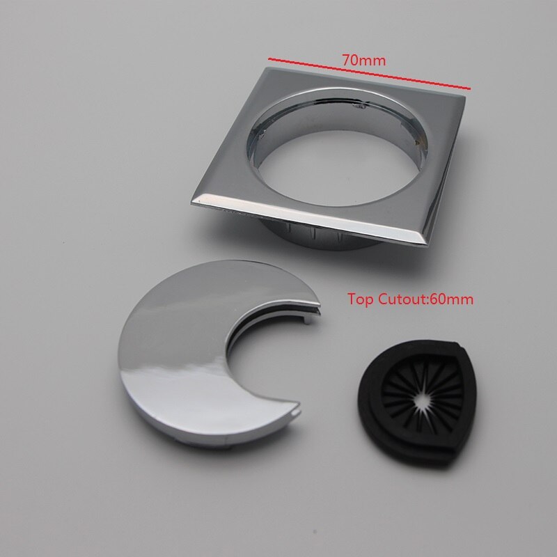 2 st / part kvadrat 60mm zink legering pc stationär dator bord utlopp kabelnät skrivbord utlopp