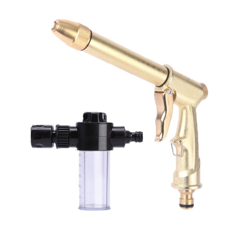 Portable High Pressure Water Gun Garden Watering Hose Nozzle High Pressure Washer Water Spray Gun Sprinkler Foam Water Gun: b0104 Golden