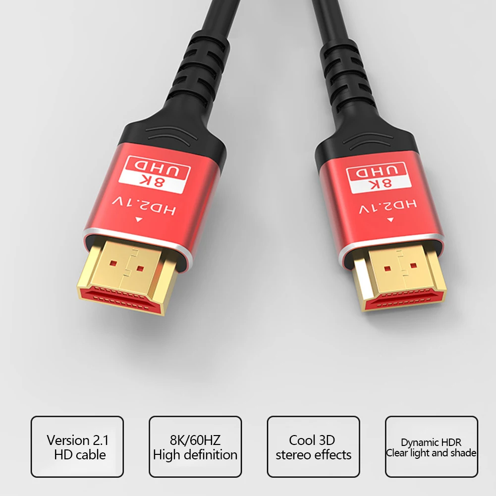 Câble HDMI 8K 60HZ 2.1V 4K 144HZ, pour TV, moniteur d'ordinateur, projecteur, Console de jeu PS, Audio et vidéo 1/1, 5/2/3/5M