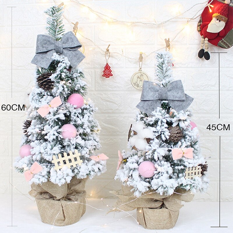 3D DIY Tabletop Mini Christmas Tree Home Decorations Year Festival Miniature Artificial Tree Ornaments 45Cm