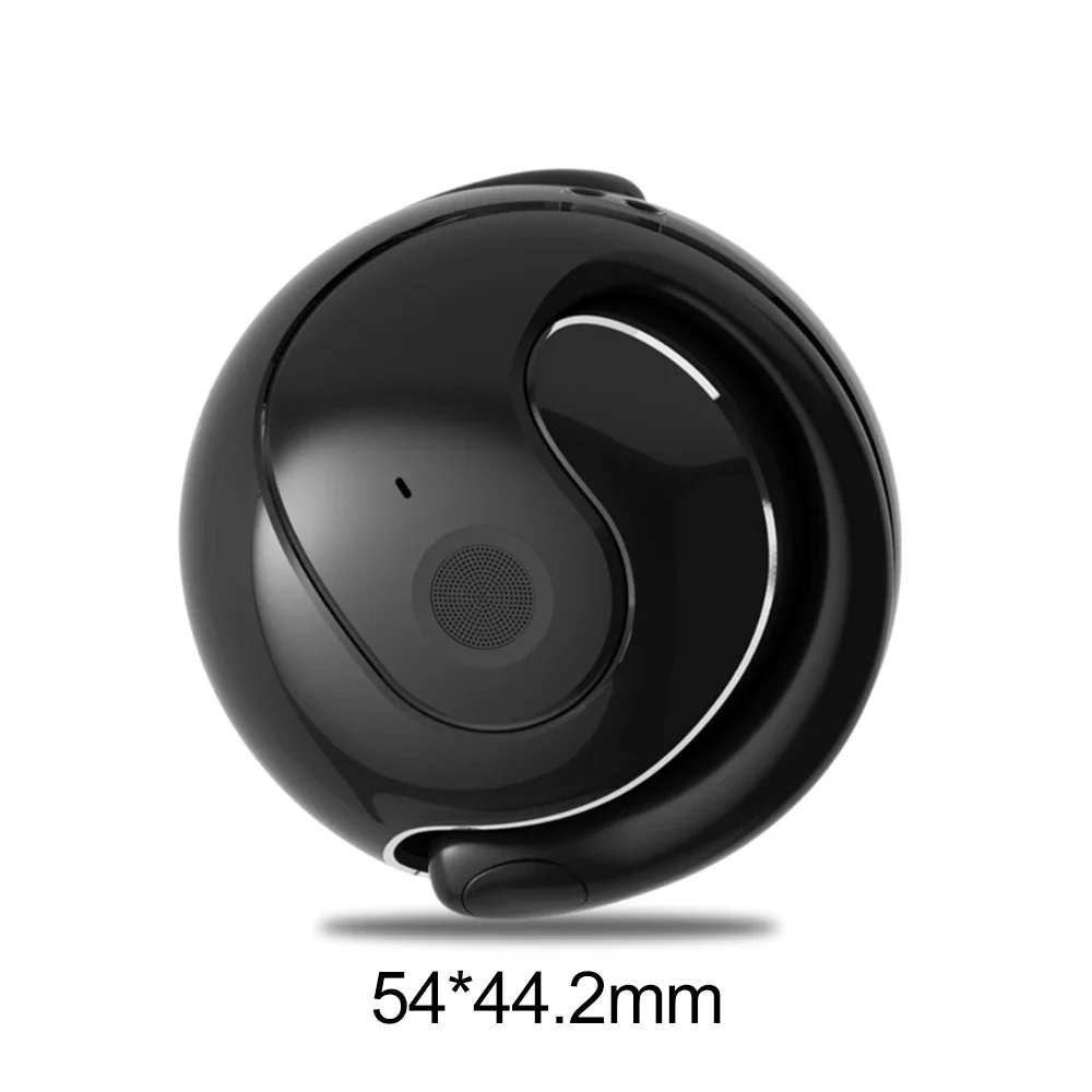 BT 5.3 Ear-Mounted Noise Canceling Sports Bluetooth Earphones Fitness Wireless Earbuds Ball Shape Earhook Gaming Headphone: Red