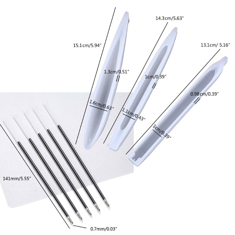 BRICOLAGE Stylo À Bille En Silicone Moules En Résine Avec 30 Pièces Recharges 3 Couleurs Stylo Plume Résine Époxy Coulée Moules Artisanat Outils