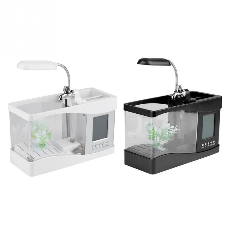 Usb akvarium kalender pennhållare akryl bordsorganisator stationära pennhållare