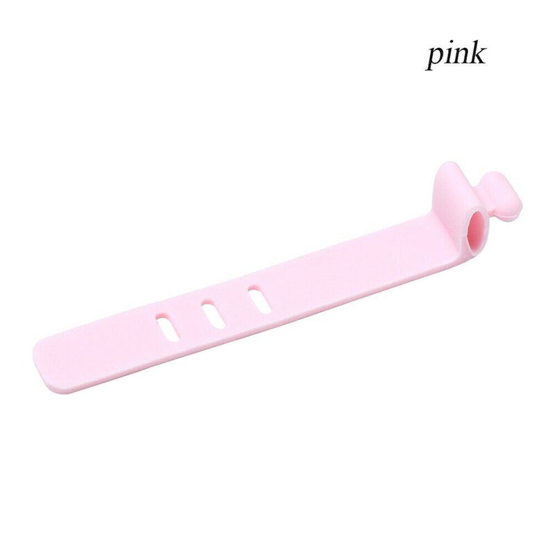 5pc reisetilbehør silikagelkabel oppruller øretelefonbeskytter usb-telefonholder tilbehørspakke arrangører: Rosa