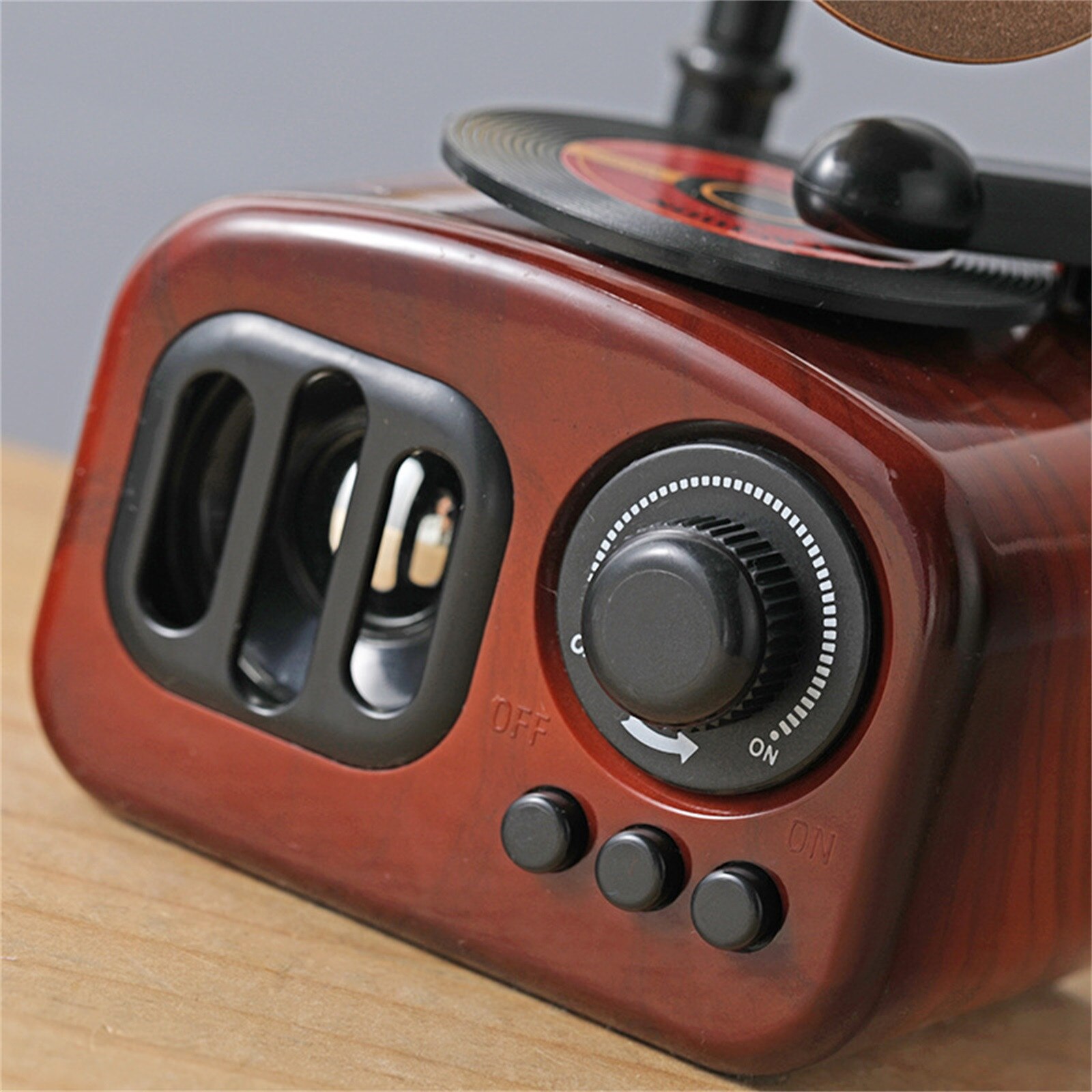 Retro Music Box Fashionable Home Decoration Mini Gramophone Nostalgic Style Mechanical Birthday Decoration