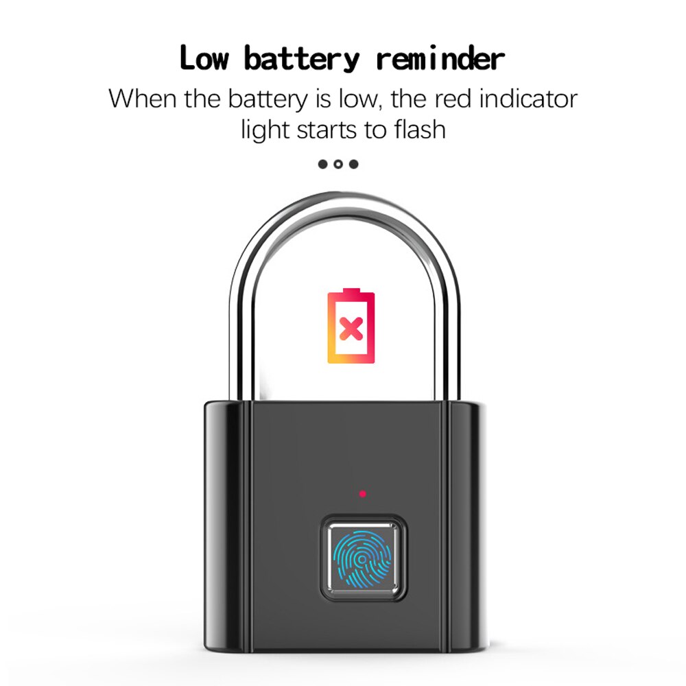 Keyless Smartlock Quick Unlock Fingerprint Door Lock Safe USB Zinc Alloy Anti Theft Lock Home Secure Safety Padlock