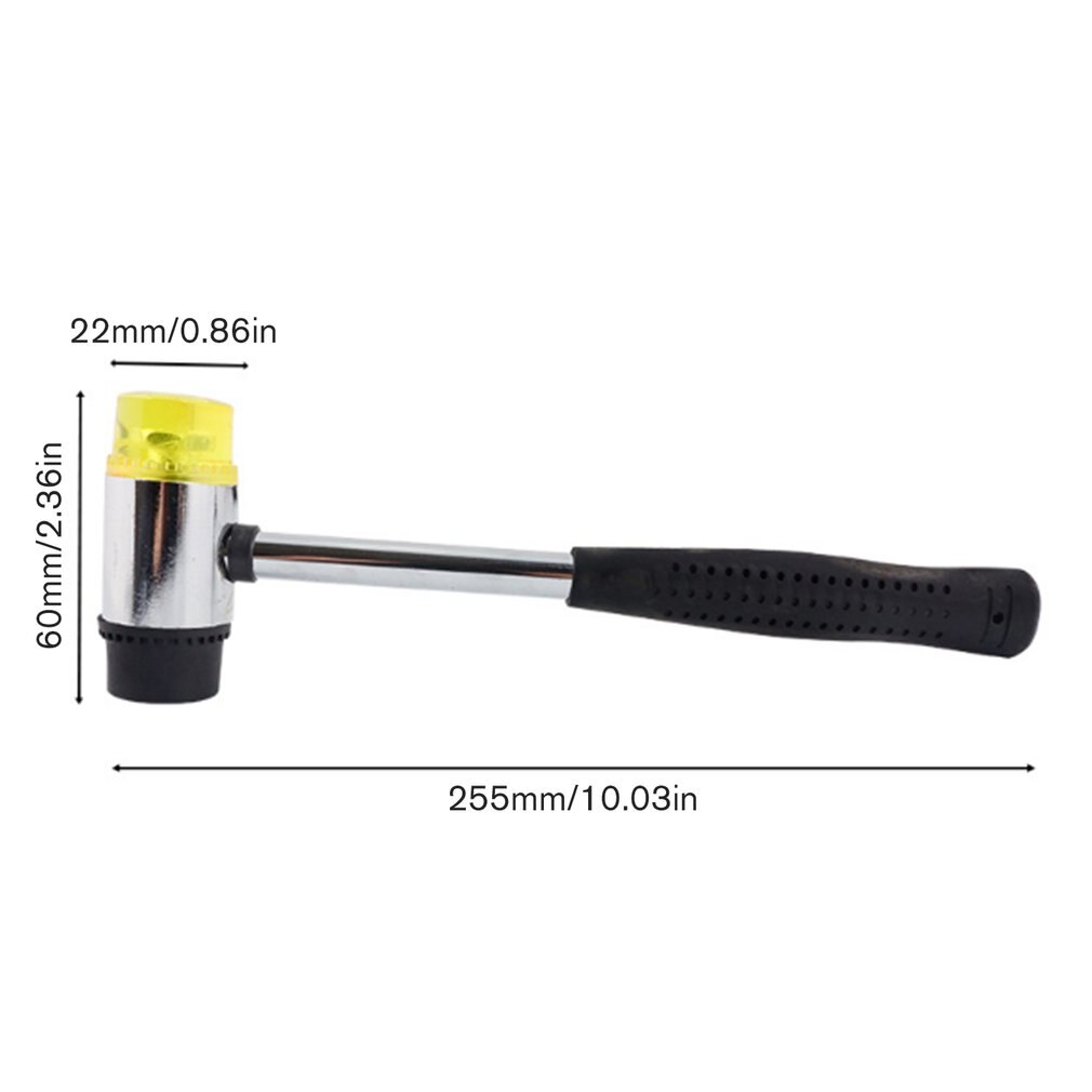 Rubber Mounting Hammer Fitting Tool Wear-resistant and Slip-proof Installation Household Tools Steel Handle Double Head