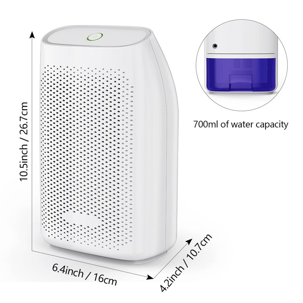 T8 Electric Mini Dehumidifier Air Dryer Moisture Absorber with 700ML Water Tank Electric Cooling Dryer for Home US PLUG