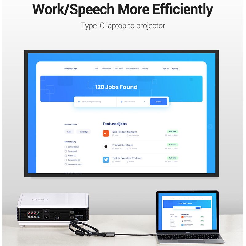 Vention USB C VGA Adapter USB Type-c to VGA 1080P 60HZ Female for MacBook Pro ChromeBook Huawei Mate 10 USB C Type C VGA Adapter