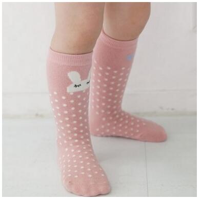 Baby cartoon kindersokken stereo oordopjes antislip vloersokken kniehoge meisjes beenwarmers kniehoge panty