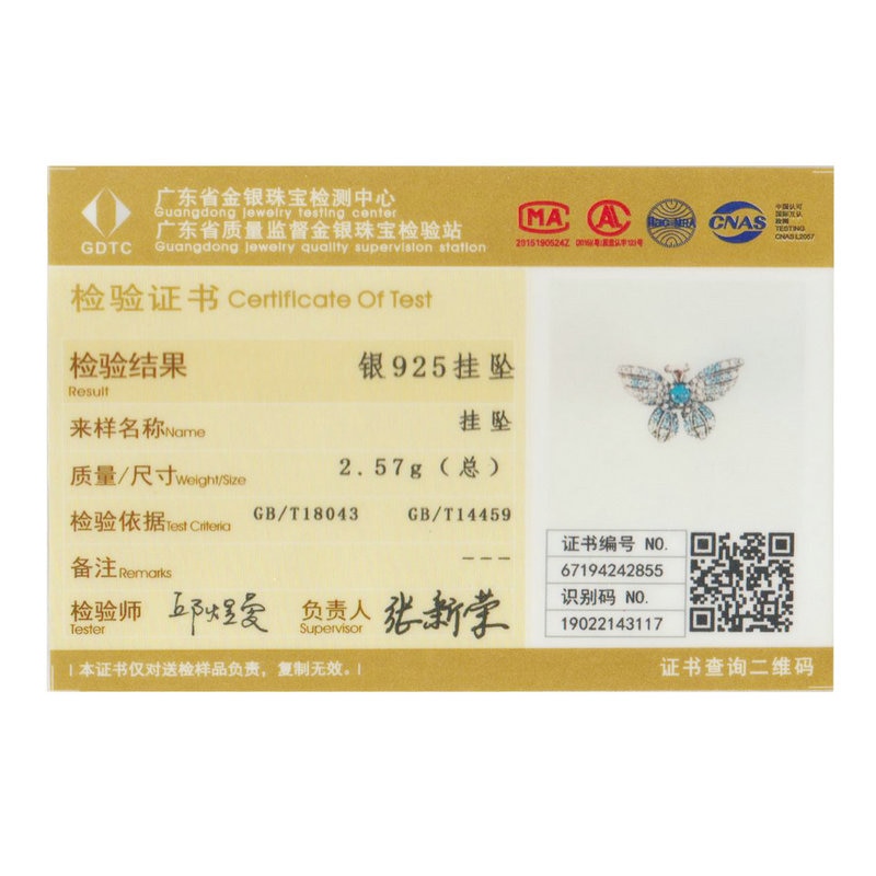 Bamoer 100% 925 Sterling Zilver Crystal Blue Zircon Vlinder Kralen Fit Charm Armbanden Vrouwen Kettingen Zilveren Sieraden BSC061