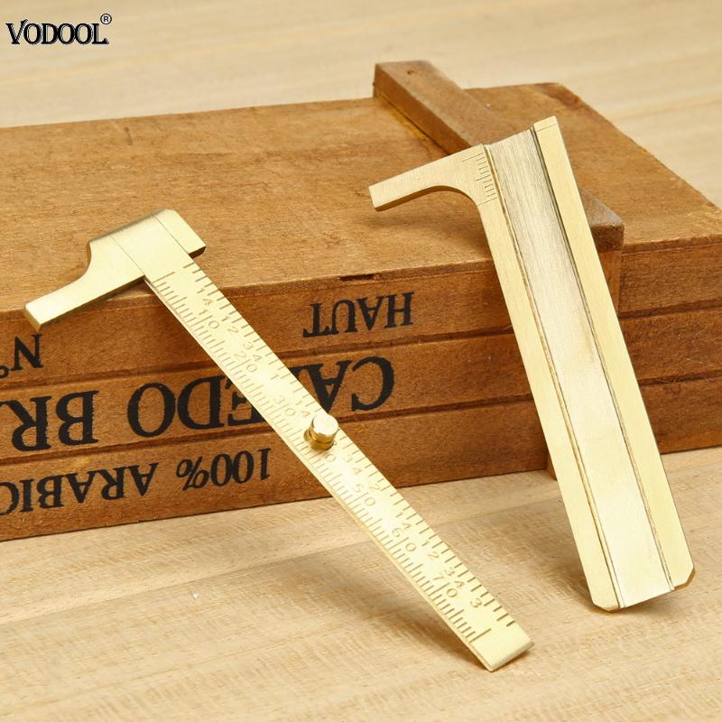 Pocket 80mm Mini Brass Sliding Ruler Gauge Vernier Calip Metal Calipers Gauge Micrometer Measurement Tool Office School Supplies