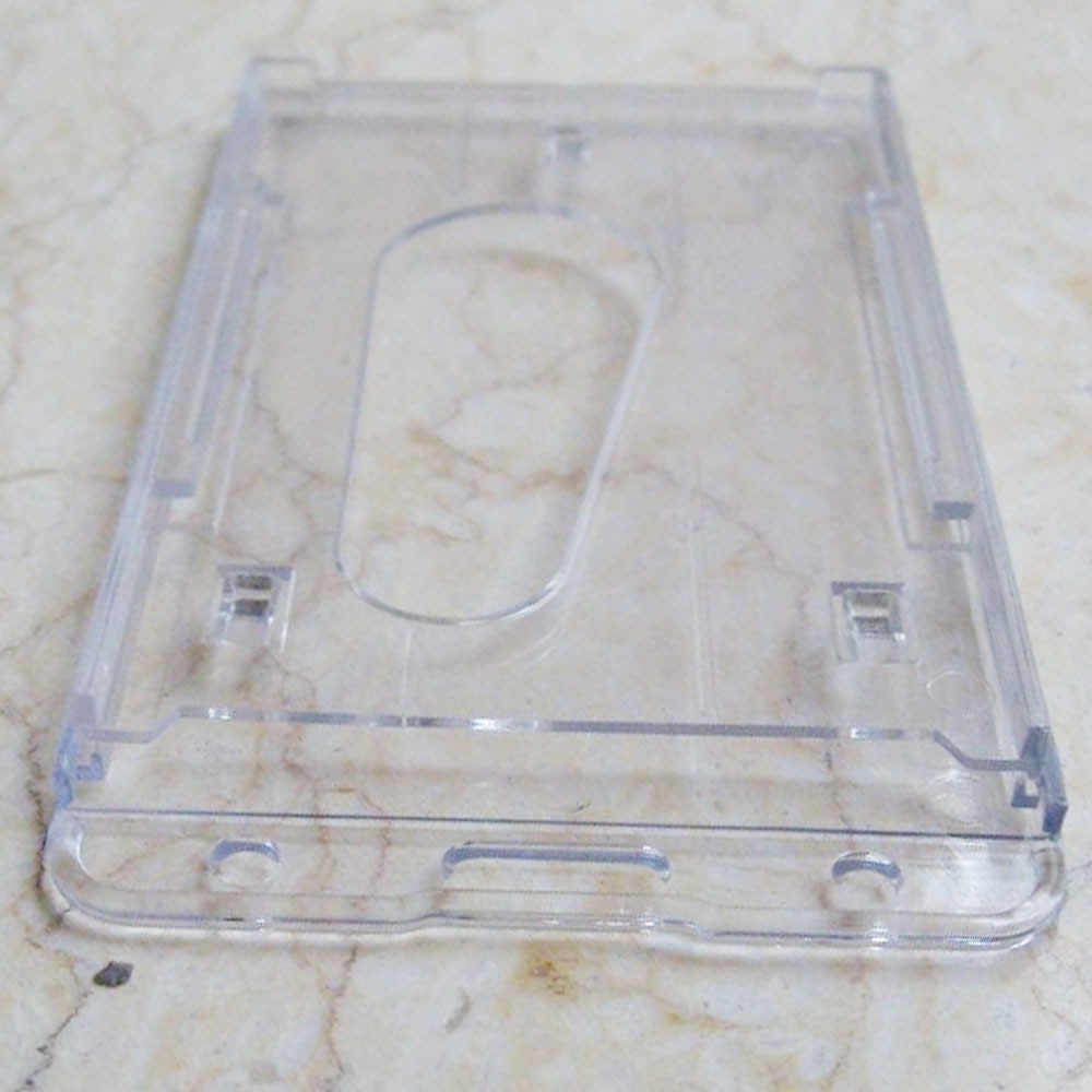 3 10 Sets Hard ID Card Badge Holder 60mm x 100mm + Keyring Locking catch for keyring Clip Retractable Fuel Gas Vertical Clear