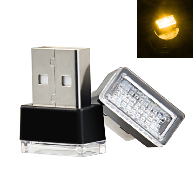 Mini Usb Licht Led Modeling Auto Omgevingslicht Neon Interieur Licht Auto Sieraden Ambient Noodverlichting Auto Accessoires 7 Kleuren: Crystal Blue