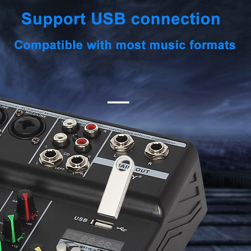 Professionele 4 Kanaals Bluetooth Mixer O Mengen Dj Console Met Reverb Effect Voor Thuis Karaoke Usb Live Stage Ktv