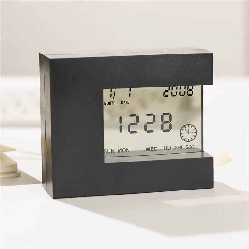 4 in1 Digital Table Clock Electronic Alarm Clock LCD Display Timer Calendar Temperature Home Office Weather Station Thermometer