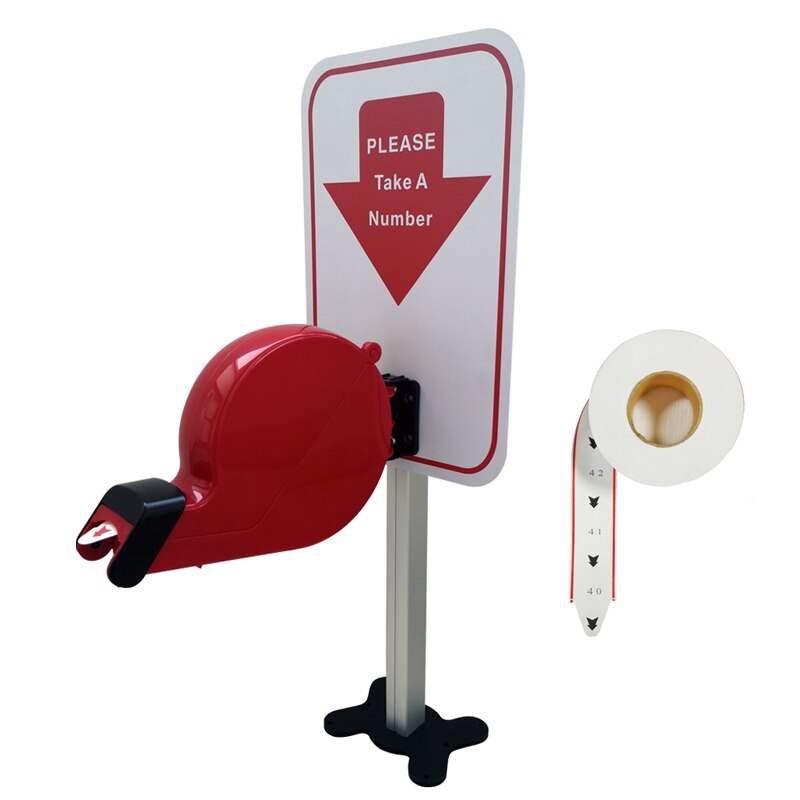 Ycall Kleurrijke Turn O Matic Neem Een Nummer Ticket Dispenser Machine Voor Queue Management Systeem: red with 00-99 roll