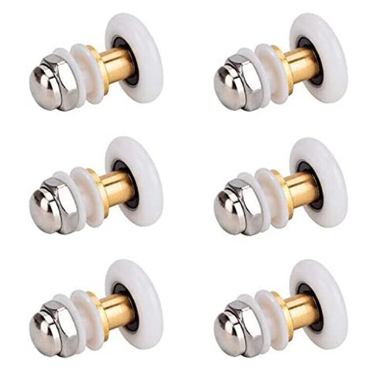 Retail 6PCS 27Mm Shower Door Rollers For The Bathroom Glass Sliding Door Pulleys Wheels Ultra-Quiet Shower Glass Door Rollers