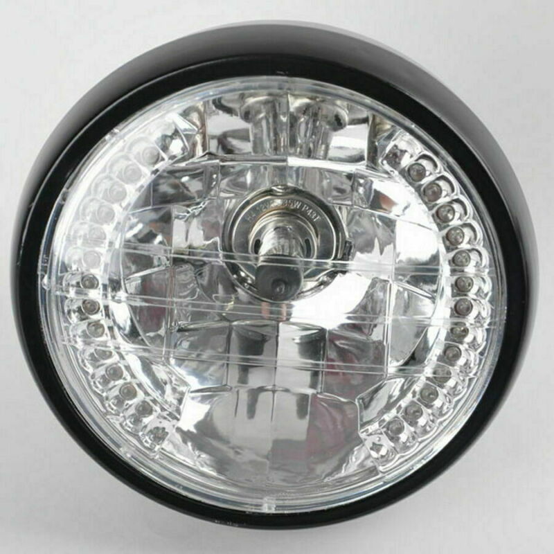 Universele 7Inch Koplamp Amber Led Voor Chopper Custom Cafe Racer Bobber + Beugel