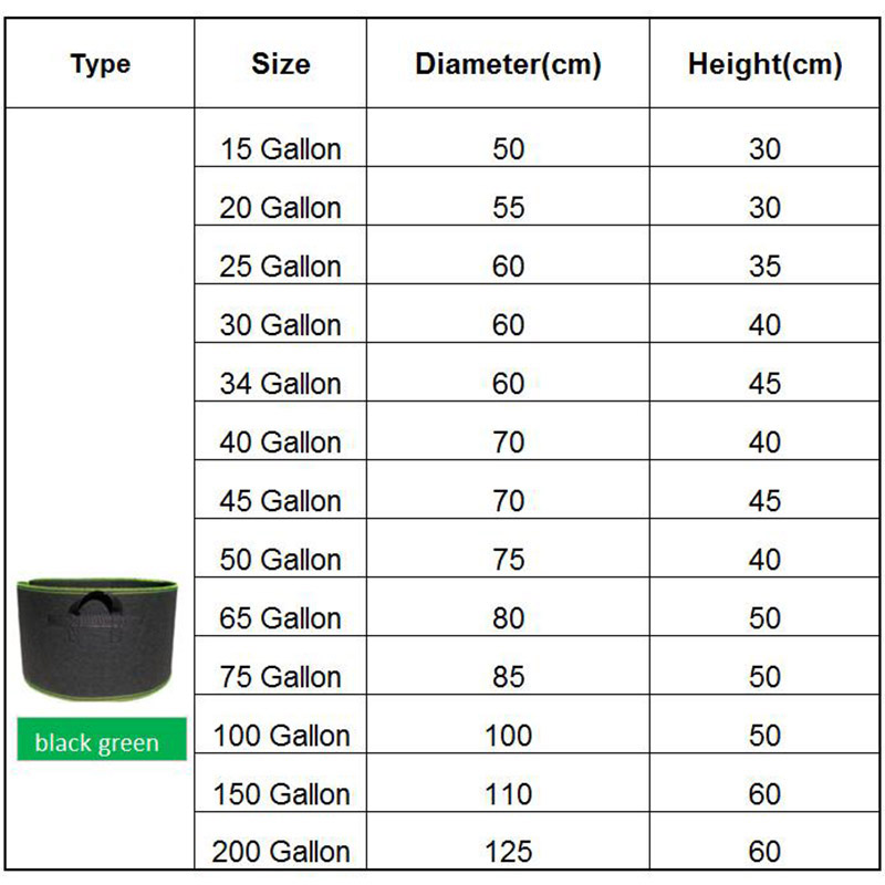 15 20 25 30 gallon Grow Bags Vegetable plant tree pots strawberry fabric garden tool growing Flower jardin