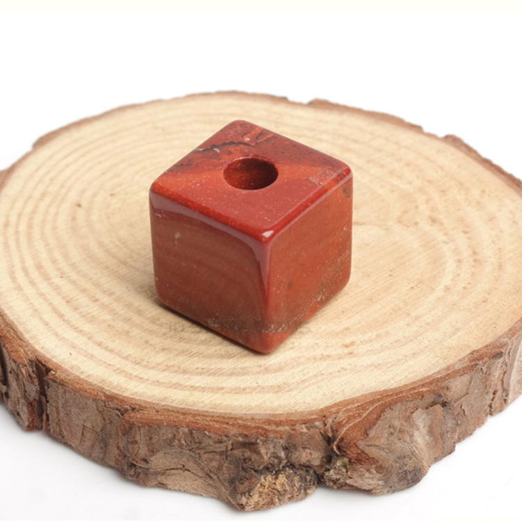 1pc Naturale di Pietra Grandi Buchi Perline di Forma Quadrata 16mm Branelli Del Distanziatore Per FAI DA TE Gioielli FAI DA TE Accessori: NATURAL  RED JASPER