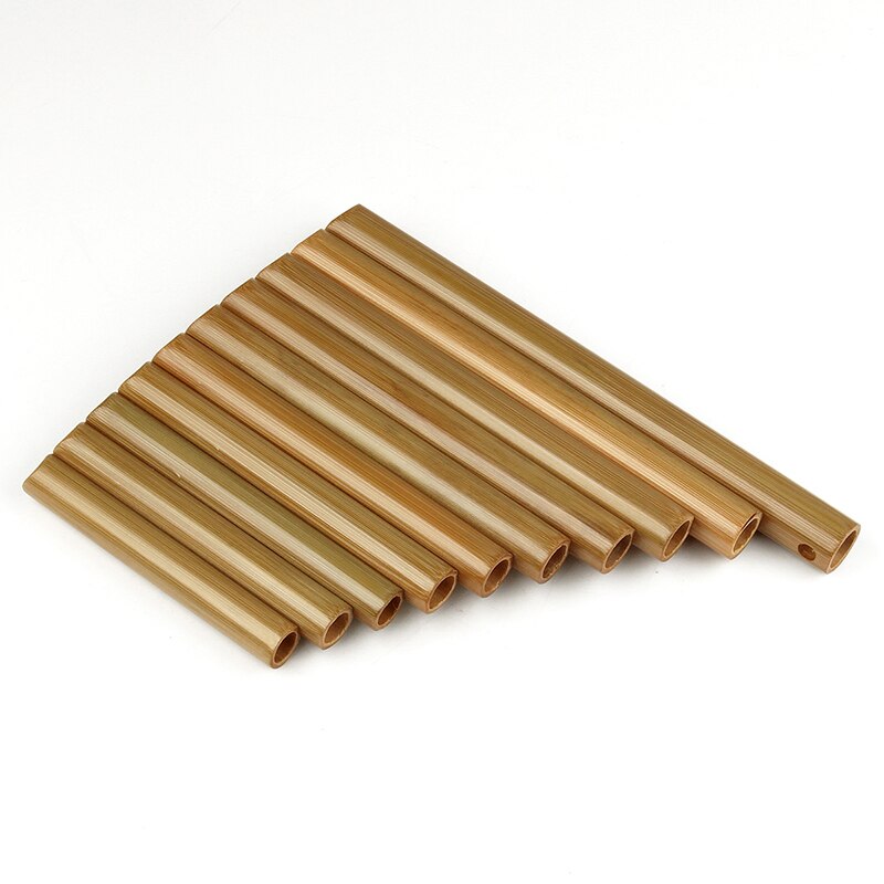 Mango marrón tamaño 10 tubos flauta de Pan Original recipiente de Color de chino tradicional instrumento Musical hecho a mano instrumento Musical: right hand