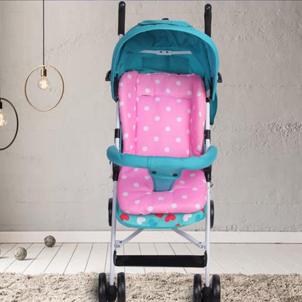 Baumwolle Weichen Dicken Baby Kinderwagen Sitz Kinderwagen Kissen Kleinkind Nette Weiß Punkt Kinderwagen Kissen Zubehör Baby Auto Sitzkissen O