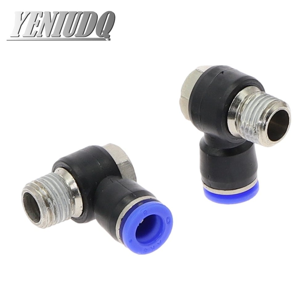 PH" hexagonal Air Pneumatic Pipe Connector 4mm-12mm OD Hose Tube 1/8" 1/4" 3/8" 1/2" BSP Male Thread L Shape Gas Quick Fittings