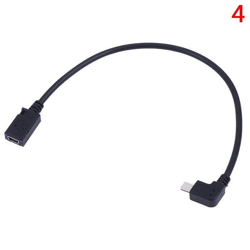90 Degree Down& Up& Right Left Angled Micro USB 2.0 5Pin Male To Mini Usb Female Extension Connector Adapter Long Plug Connector: Right