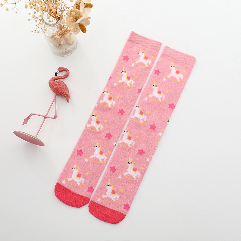 Calze per bambini calze per bambini Flamingo calze dritte per ragazze calze lunghe sopra il ginocchio calze per bambini calze al ginocchio: Socks Pink