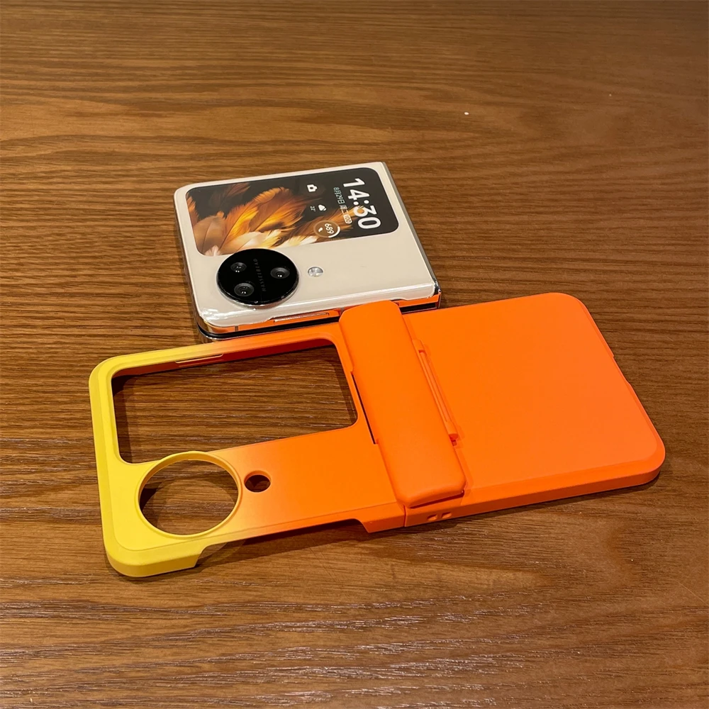 Opvouwbare hoes met kleurverloop en scharnierbescherming Telefoonhoesje voor OPPO Find N2 N3 Flip Cover Schokbestendig omhulsel
