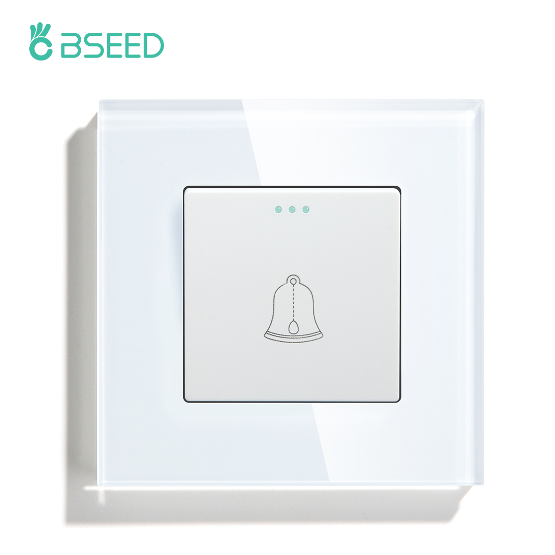Bseed Eu Standaard Mechanische Knop Schakelaar Deurbel Schakelaar Gehard Galsframe Drukschakelaar Voor Huis Hotel: Beige