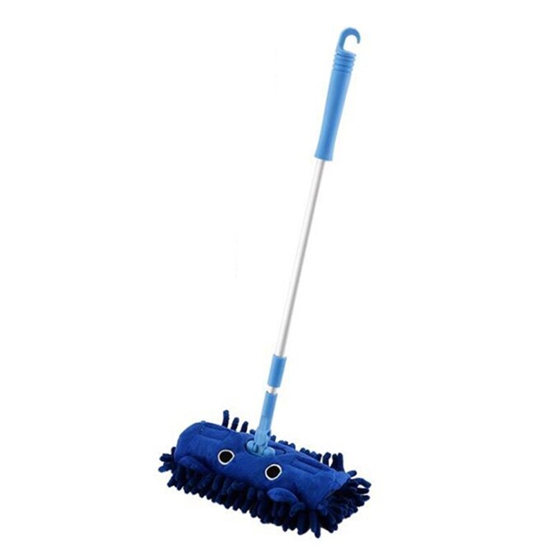 Fregona para niños, herramienta de limpieza de suelo extensible, recogedor de escobas para niños, juguetes para jugar en casa, , juguete para el hogar para niños: Azul marino