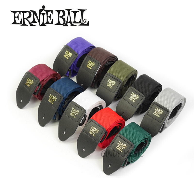 Ernie ball polypro gitaarband met leren uiteinden, comfortabele gitaarband voor akoestische, folk-, elektrische gitaar en basgitaar.