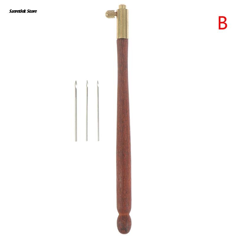 French Embroidery Needles Tambour Crochet Hook Luneville Hook with 3 Needles sewing needles: B