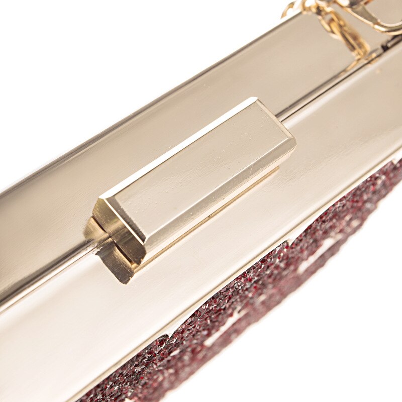 Blauwe avond clutches dames gouden metalen diner banket clutch beste kerst lange ketting dames schoudertassen mini telefoontasje