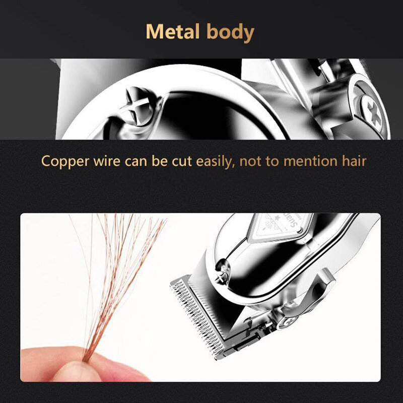 trimmer for men in stock Rechargeable hair clipper metal hair clipper cutter mower cutting machine Razor trimmer clippers beard