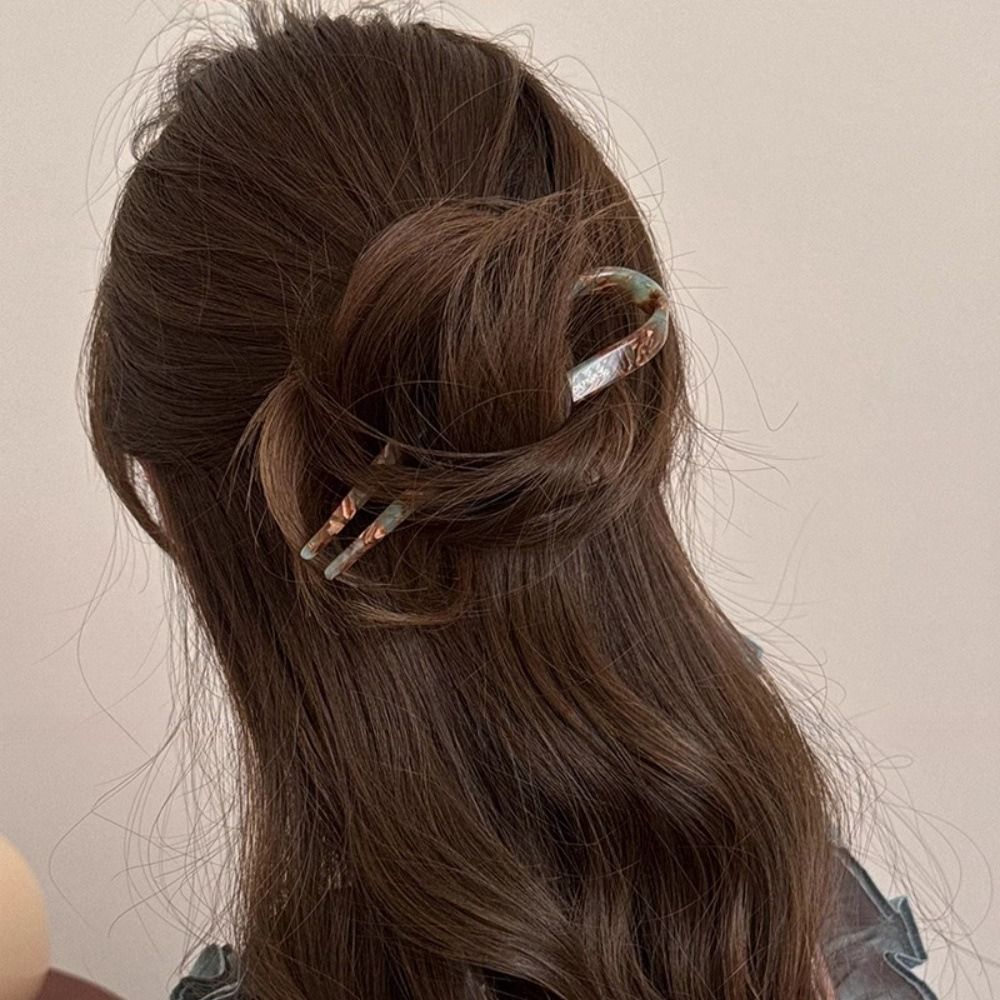 Frisur Werkzeug Haarschmuck Haar gabel U-förmige Stirnbänder Haars täbchen Acetat Kopf bedeckung Haarnadel für Frauen/Mädchen