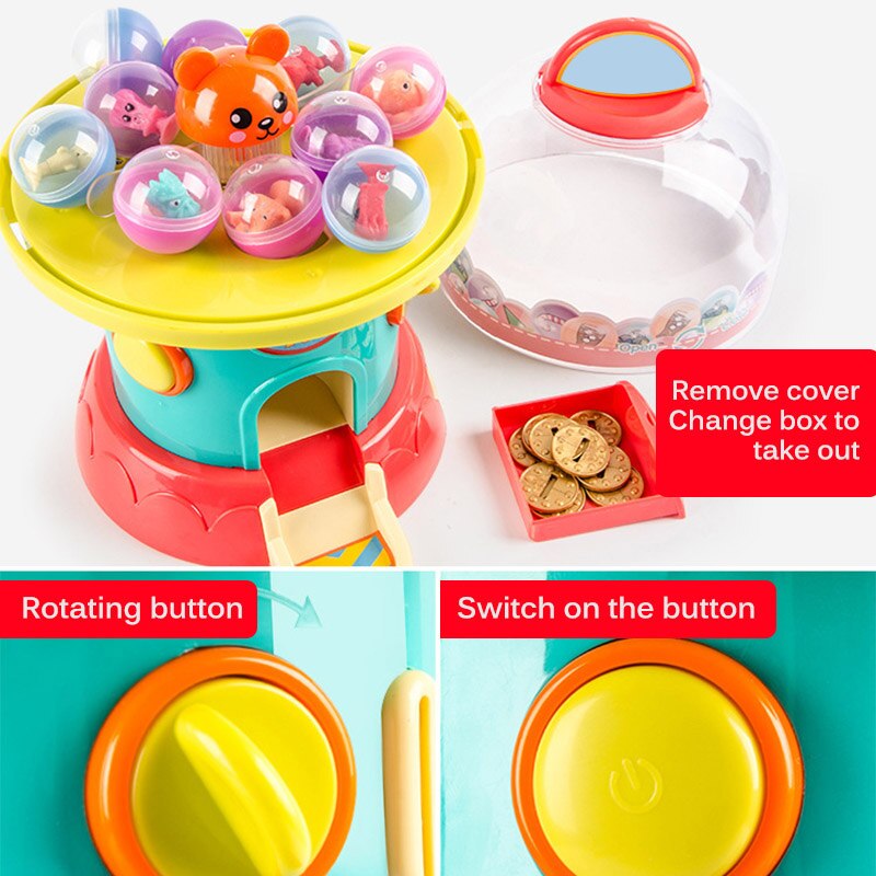 Automatisk gashapon maskine puslespil lotteri maskine interaktiv leg hus mini klo arkade kran spil fange snoet æg legetøj