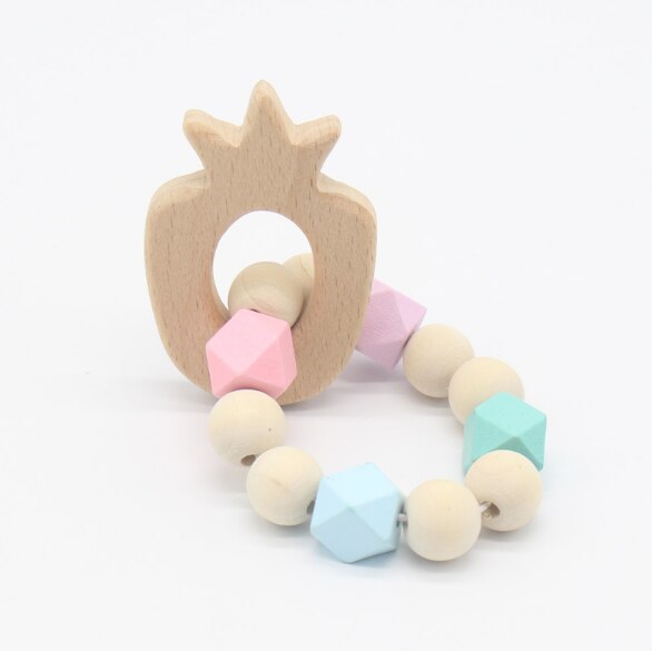 Wooden Baby Bracelet Animal Shaped Jewelry Teething For Baby Toy