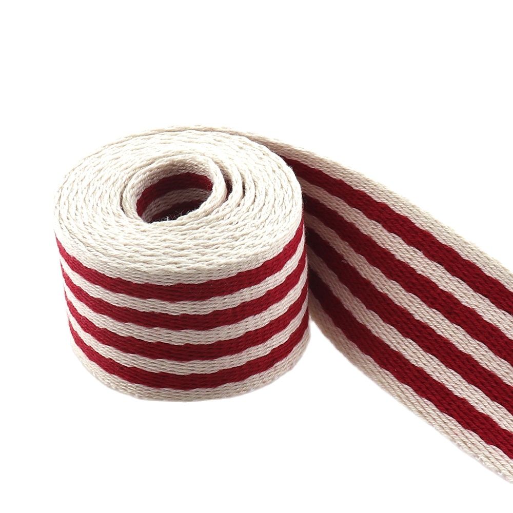 38Mm Wit Rood Gestreepte Singels Polyester Katoen Stof Riem Canvas Lint Voor Bag Huisdier Kraag Rugzak Kleding Decoraties