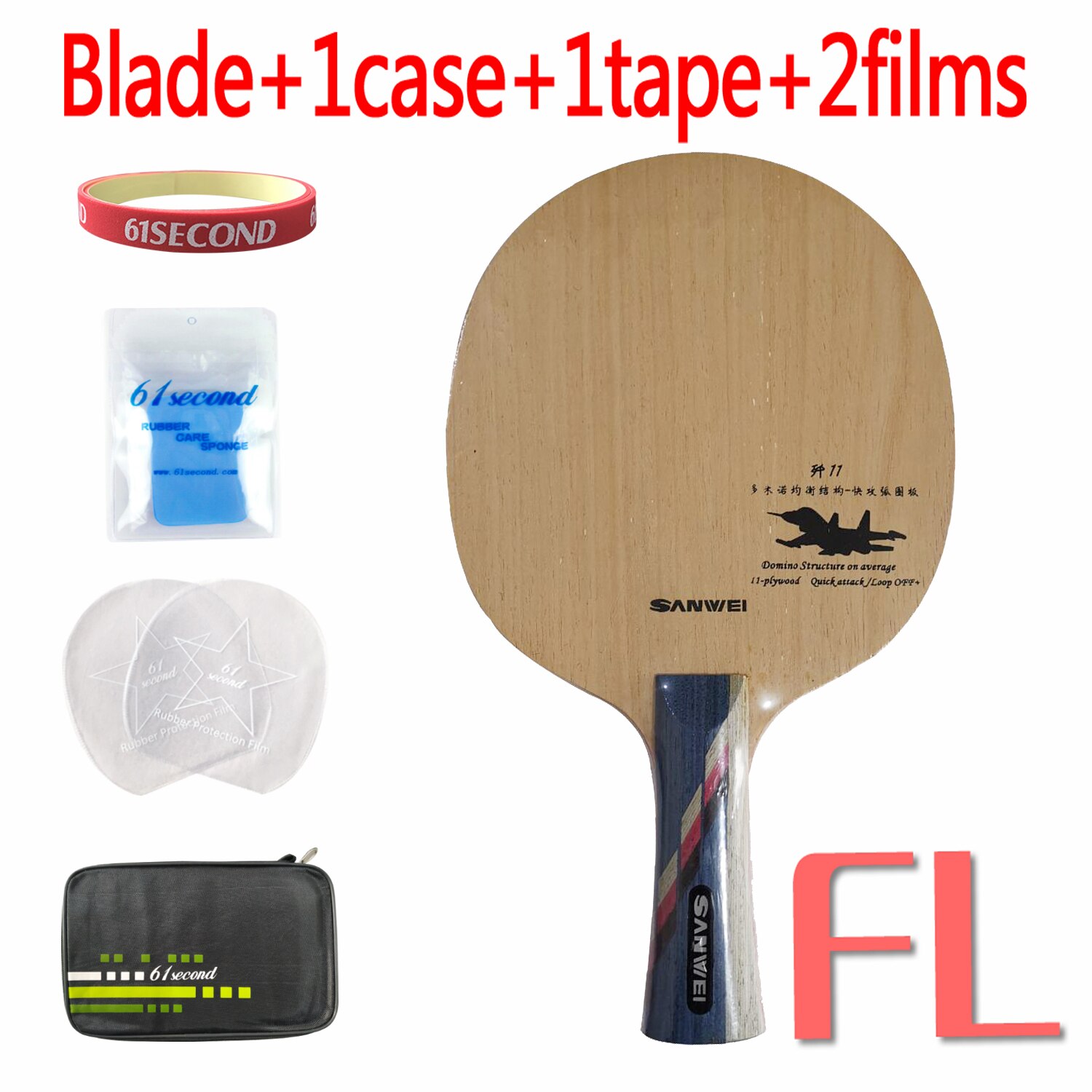Sanwei J-11 J11 J 11 Table Tennis Blade for PingPong Racket: FL with FM case