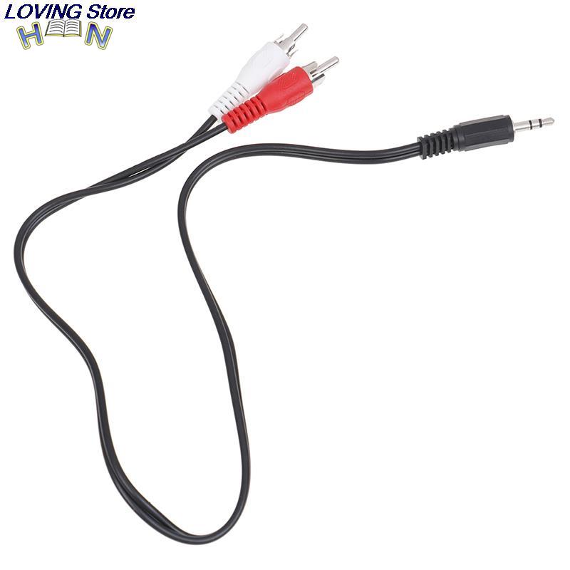 0.5m 3.5mm jack  til 2 rca lydkabler 3.5 hann til rca hann gullbelagt koaksial aux kabel til laptop tv dvd forsterker