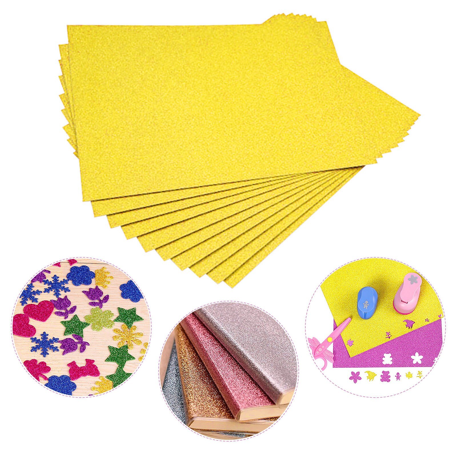 10/20/30/40/50pcs Flash Card Paper Flash Shiny Craft Paper Advanced A4 Flash Paper For Crafts Paper Making No Adhesive
