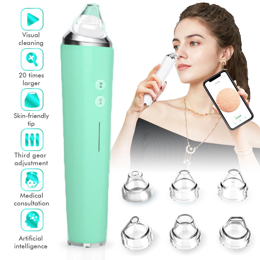 Visual Blackhead Remover Vacuum with WiFi HD Camera Pore Cleaner Vacuum Face Deep Clean Pimple Removal Review Blackheads Cleaner: green