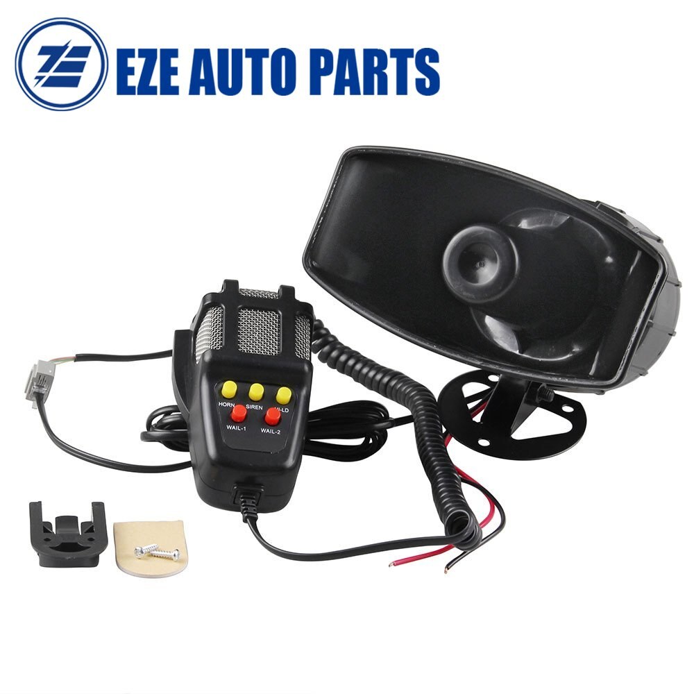 Alarma de coche, megáfono de fuego policial, bocina de sirena PA, sistema de micrófono de la mejor , Kit de 5 sonidos, 100W, 12V, UNIVERSAL,