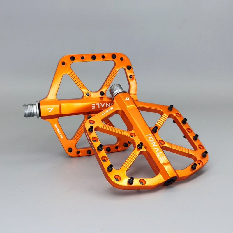 2025 Neue ultraleichte Mountainbike-Pedale, CNC-Aluminiumlegierung, poliert, 3-Lager-Pedale, MTB, Dirt Bike, rutschfeste Fahrradpedale: Orange